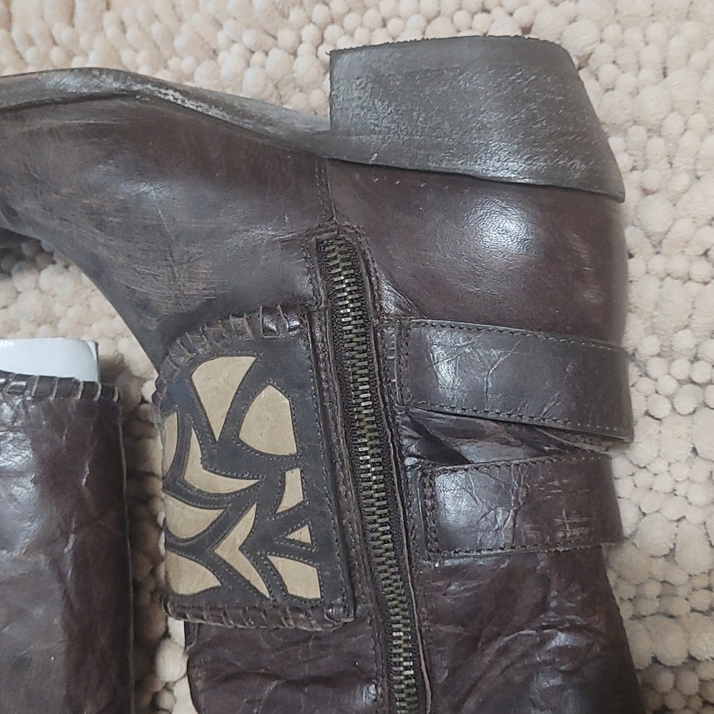 Old Gringo 7 1/2 B Distressed walking heel knee Boots - Picture 6 of 16